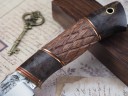 Нож Вепрь, клинок из кованой стали Х12МФ, рукоять стабилизированная карельская береза, бубинга