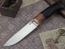 Нож Лиса, клинок из кованой стали Х12МФ, рукоять морёный граб, бубинга
