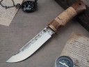 Нож Турист, клинок из кованой стали Х12МФ, рукоять бубинга, береста
