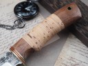 Нож Турист, клинок из кованой стали Х12МФ, рукоять бубинга, береста