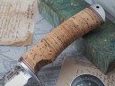 Нож Рыбак, клинок из кованой стали Х12МФ, рукоять дюраль, береста