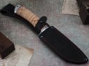 Нож Ласка, клинок из кованой стали Х12МФ, рукоять дюраль, береста