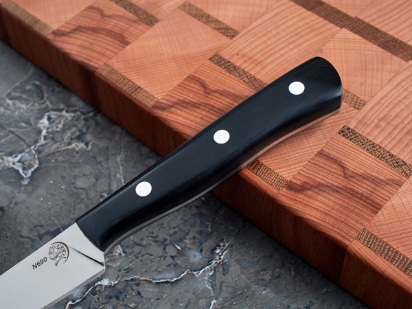 Нож Шеф-повар № 1, клинок из стали Bohler N690, цельнометаллический, накладки морёный граб