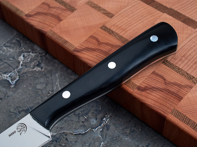 Нож Шеф-повар № 2, клинок из стали Bohler N690, цельнометаллический, накладки морёный граб