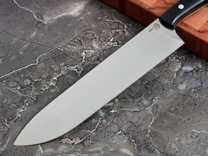 Нож Шеф-повар № 3, клинок из стали Bohler N690, цельнометаллический, накладки морёный граб