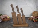 Набор ножей для кухни № 20, клинки из стали Bohler К340, рукояти из ореха + подставка под ножи в подарок