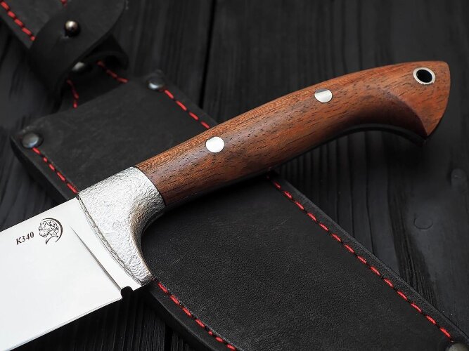 Нож Пчак, клинок из стали Bohler К340, цельнометаллический, накладки дюраль. бубинга