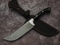Нож Пчак, клинок из тигельного булата, цельнометаллический, накладки дюраль. граб