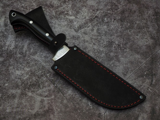 Нож Пчак, клинок из тигельного булата, цельнометаллический, накладки дюраль. граб