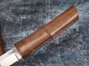 Нож Танто, клинок из стали Bohler N690, рукоять африканское дерево венге, ножны африканское дерево венге, подставка африканское дерево венге