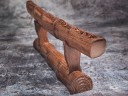 Нож Танто, клинок из стали Bohler N690, рукоять африканское дерево венге, ножны африканское дерево венге, подставка африканское дерево венге