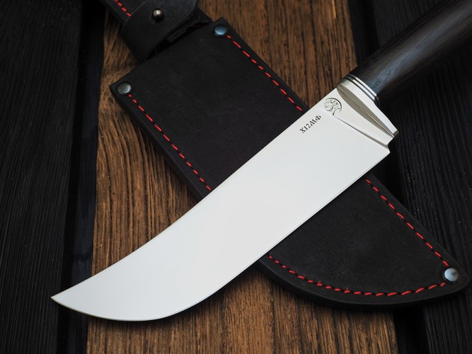 Нож Пчак, клинок из кованой стали Х12МФ, рукоять мореный граб