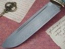Нож Вепрь, клинок из тигельного булата, рукоять стабилизированный кап клена, мозаичный пин