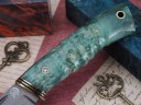 Нож Вепрь, клинок из тигельного булата, рукоять стабилизированный кап клена, мозаичный пин