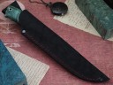 Нож Вепрь, клинок из тигельного булата, рукоять стабилизированный кап клена, мозаичный пин