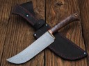 Нож Пчак, клинок из тигельного булата, рукоять стабилизированная карельская береза