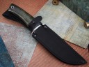 Нож Турист, клинок из тигельного булата, рукоять стабилизированная карельская береза, элфорин