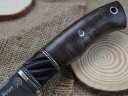 Нож Мангуст, клинок из тигельного булата, рукоять стабилизированная карельская береза, мозаичный пин