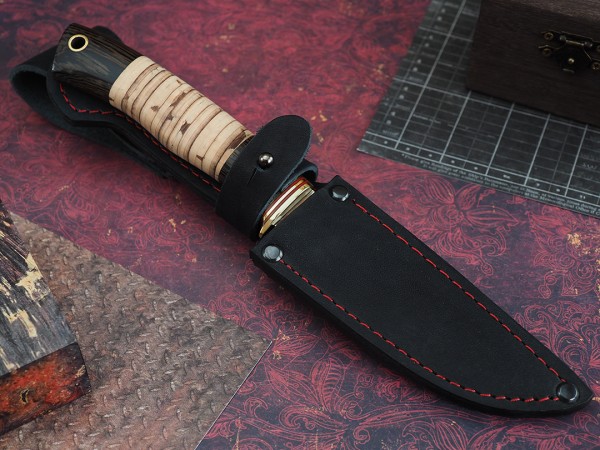 Нож Лесник, клинок из стали Bohler К340, рукоять венге, береста