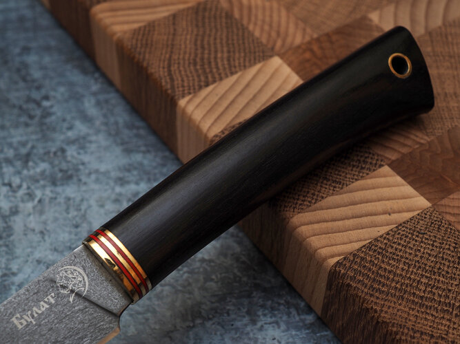 Нож Шеф-повар № 1, клинок из тигельного булата, рукоять мореный граб