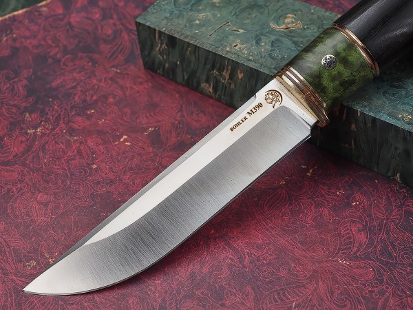 Нож Мангуст, клинок из стали Bohler М390, рукоять премиум граб, мозаичный пин