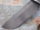 Нож Бобр, клинок из тигельного булата, рукоять дюраль, береста