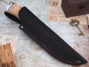 Нож Бобр, клинок из тигельного булата, рукоять дюраль, береста