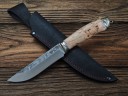 Нож Мангуст, клинок из кованой стали Х12МФ, рукоять литье мельхиор, карельская береза