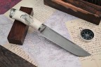 Нож Путник, клинок из тигельного булата, рукоять художественное литье мельхиор, элфорин, скримшоу