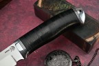 Нож Медведь, клинок из стали Bohler N690, рукоять дюраль, наборная кожа