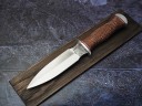 Нож Спартак, клинок из кованой стали Х12МФ, рукоять дерево бубинга с резьбой ручной работы, ножны дерево бубинга с резьбой ручной работы