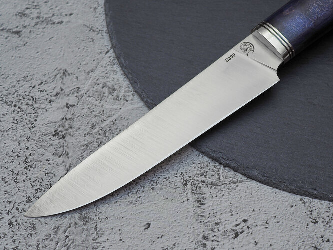 Нож Шеф-повар № 2, клинок из стали Bohler S390, рукоять стабилизированная карельская береза