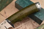 Нож Куница, клинок из стали Bohler N690, рукоять дюраль, стабилизированная карельская береза