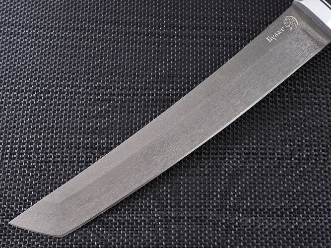 Нож Танто, клинок из тигельного булата, рукоять дюраль, наборная кожа