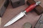 Нож Авторская Финка НКВД, клинок из стали Bohler N690, рукоять художественное литье мельхиор, стабилизированная карельская береза