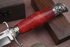 Нож Авторская Финка НКВД, клинок из стали Bohler N690, рукоять художественное литье мельхиор, стабилизированная карельская береза