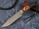 Нож Аллигатор, клинок из тигельного булата, рукоять, стабилизированный бивень мамонта, айронвуд, морёный граб с резной