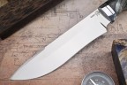 Нож Егерь, клинок из стали Bohler N690, рукоять дюраль, стабилизированный кап клена