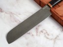 Нож Сантоку, клинок из тигельного булата, рукоять морёный граб
