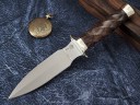 Нож Спартак, клинок из стали Bohler К340, рукоять литье мельхиор, стабилизированная карельская береза