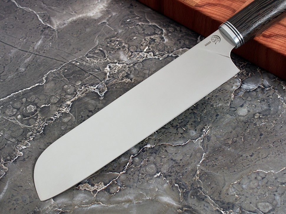 Нож Сантоку, клинок из стали Bohler N690, рукоять из африканского ...