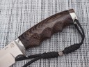Нож Ворон, клинок из стали Bohler S390, рукоять литье мельхиор, дерево венге, под пальцы