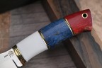 Нож Гепард, клинок из стали Bohler N690, рукоять искусственный камень, стабилизированная карельская береза