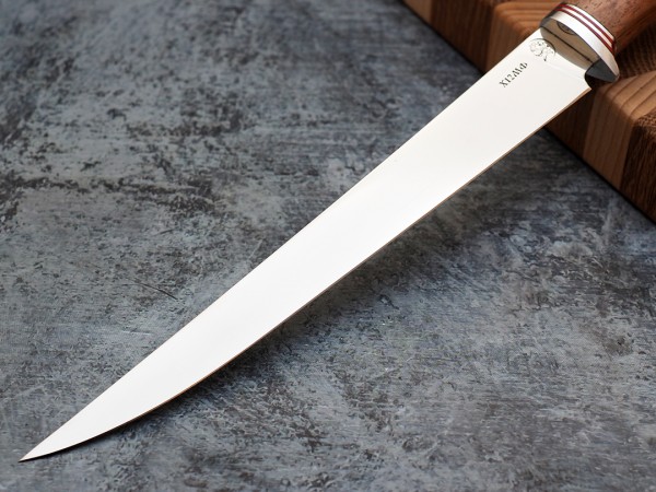 Нож Филейный № 1, клинок из кованой стали Х12МФ, рукоять бубинга