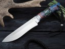 Нож Егерь, клинок из стали Bohler М390, рукоять стабилизированный кап клена, стабилизированный зуб мамонта