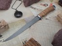 Нож Филейный № 2, клинок из тигельного булата, рукоять дюраль, береста