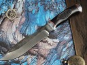 Нож Диверсант, клинок из кованой стали Х12МФ, рукоять морёный граб с резьбой ручной работы, дюраль