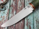 Нож Лесник, клинок из стали Bohler S390, рукоять стабилизированный кап клена