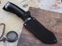 Нож Скиннер, клинок из алмазной стали ХВ5, рукоять наборная кожа, дюраль