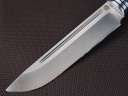 Нож Путник, клинок из стали Bohler М390, рукоять стабилизированный кап клена, стабилизированный зуб мамонта, мозаичный пин